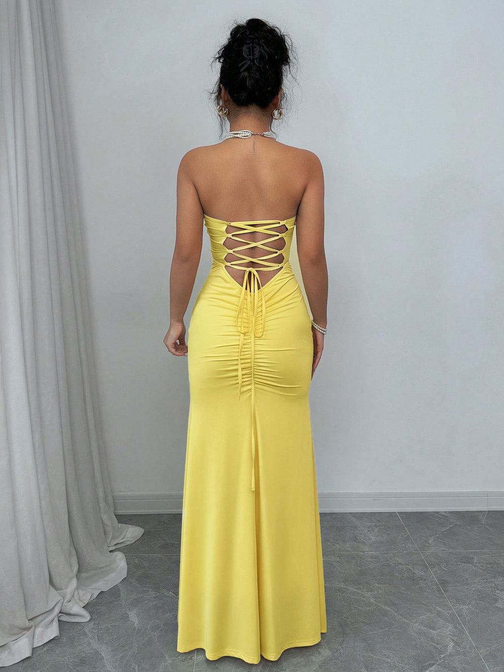 Lace-Back Maxi Dress