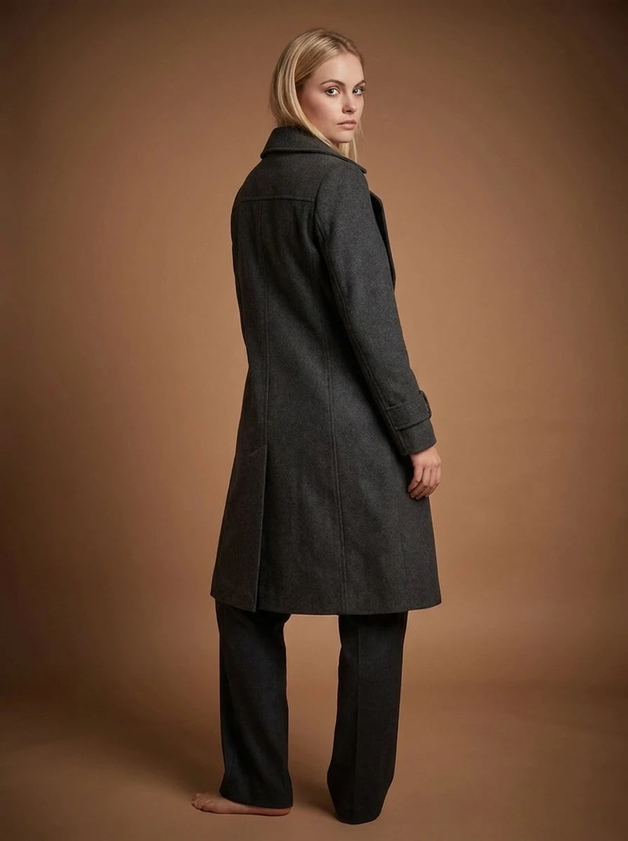 Long Belted Warm Wool Coat