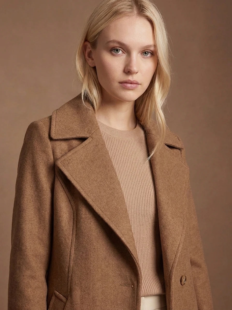 Long Belted Warm Wool Coat