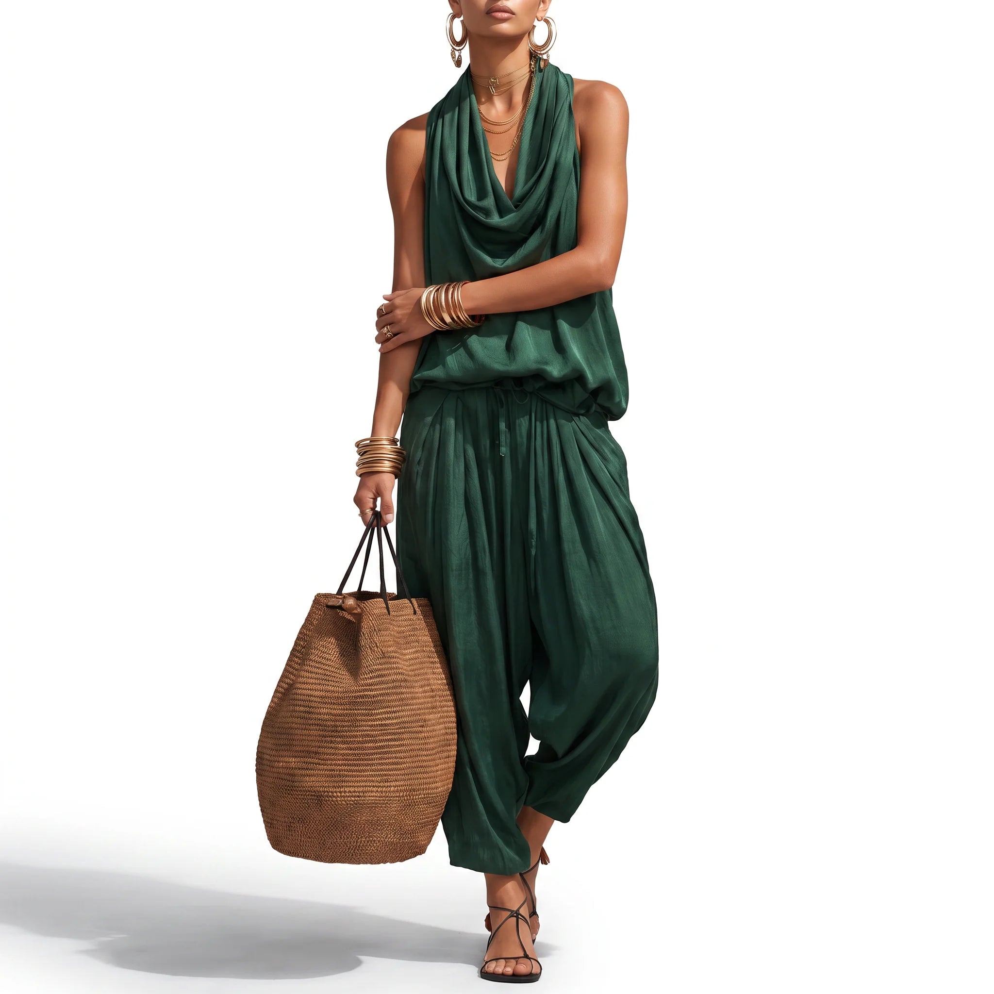 The Draped Vest Set