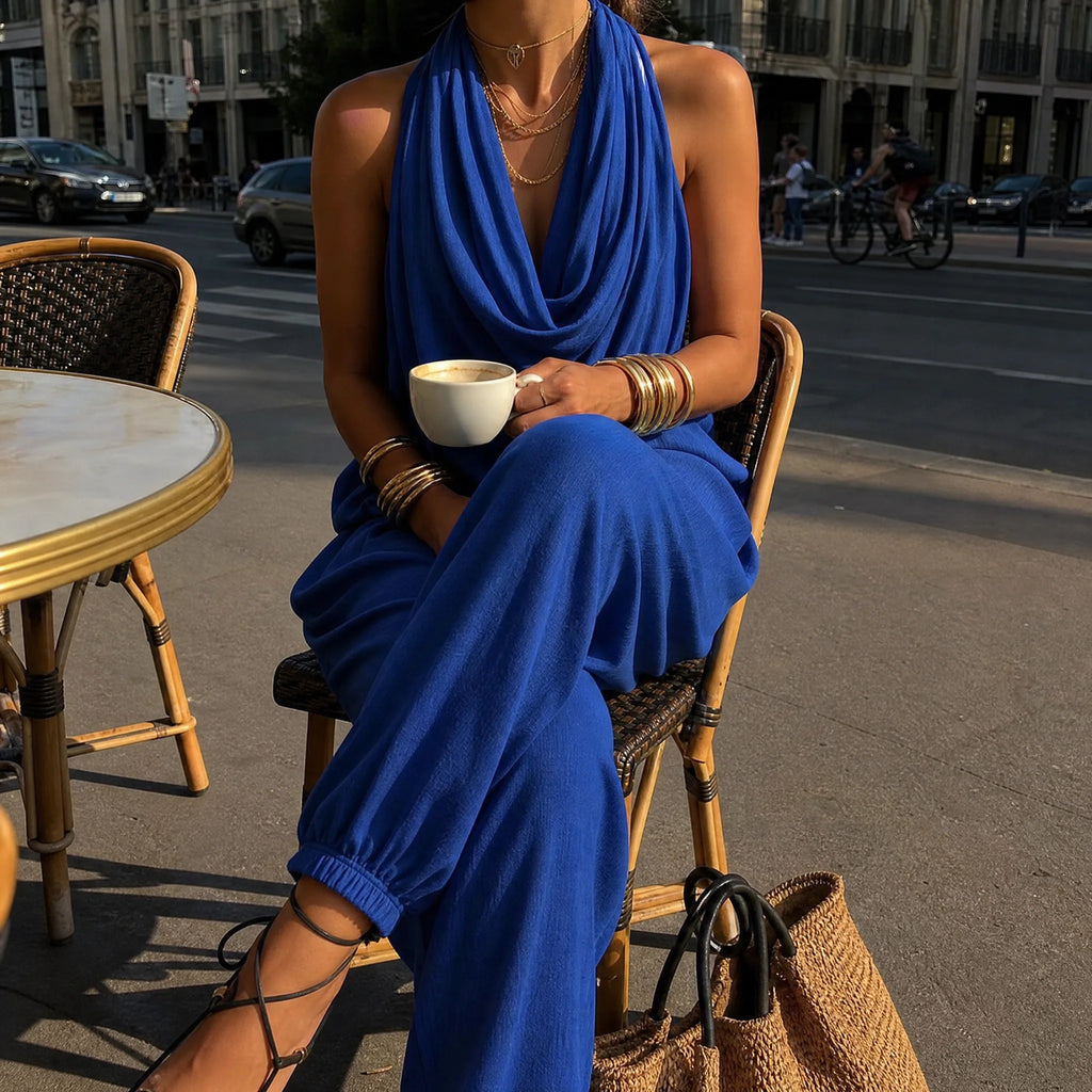The Draped Vest Set